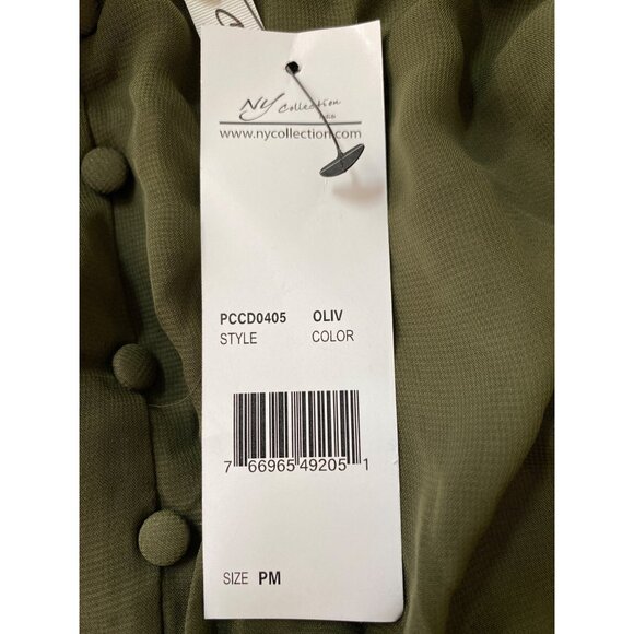Ny Collection Women’s Sleeve Dress Olive Size PM NWT - Picture 6 of 6